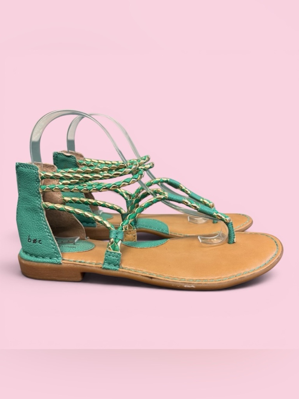 B.O.C. Sedge Gladiator Sandal Emerald green braided straps Zip Up
Size 8 - Picture 2 of 14